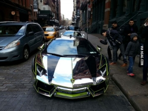 Chrome Aventador in NYC